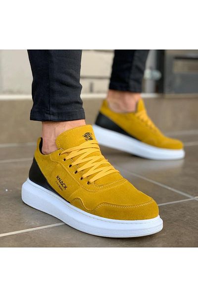 Knack Pantofi din piele intoarsa cu talpa inalta pentru utilizare zilnica - 040 Galben