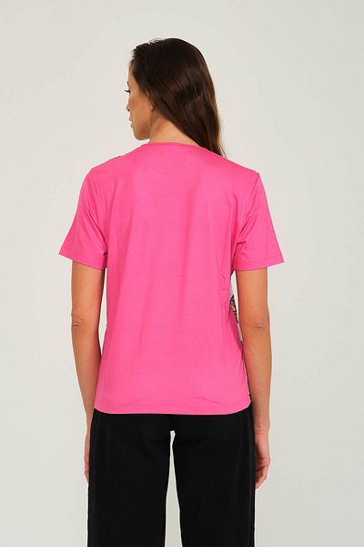 Solo Fashion Printed Crystal Stone Viscous T-shirt
