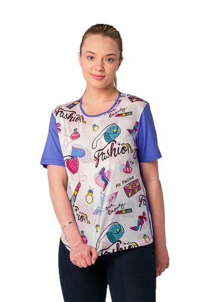 Solo Fashion Printed Crystal Stone Viscous T-shirt