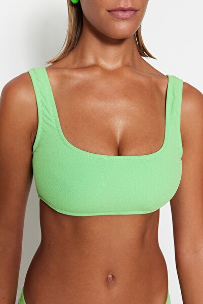 Trendyol Collection Grünes Bralette-Bikinioberteil aus Handtuch TBESS23BU00268