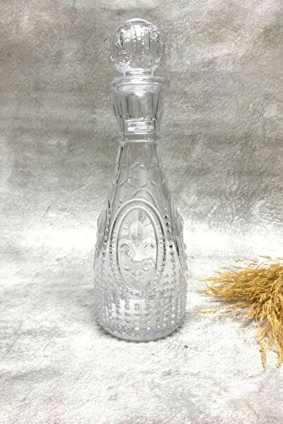 Jenisa Cam Kapaklı El Yapımı Iris Model Karaf Sürahi 11 X 33 Cm