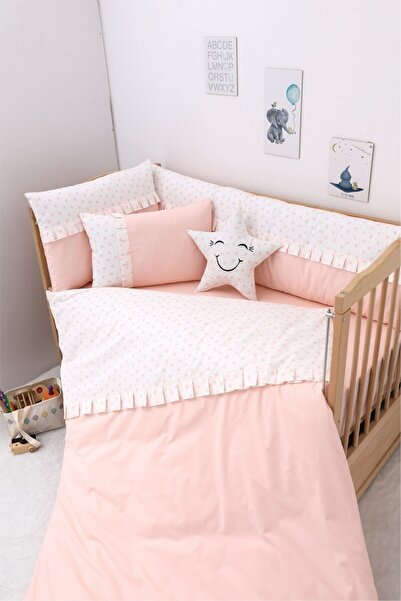 Umaybebek 60x120, Bebek Nevresim Takımı, Dolgu Korumalık, Düz Çarşaf - %100 P...