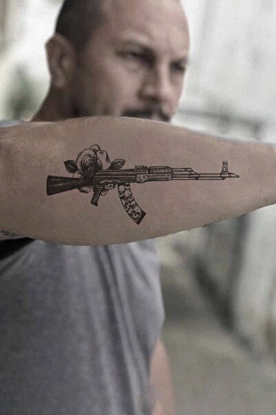 TAKIŞTIR Ak47 Silah Keleş Geçici Dövme Tattoo