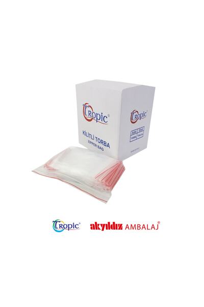Genel Markalar Tropic 5 Paket Kilitli Torba Şeffaf Poşet 10x12 Adet Kına Çerez Kuruyemiş Naylonu (1000li)