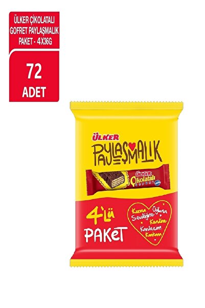 Ülker Çikolatalı Gofret 36 Gram 4lü Paket X 72 Adet