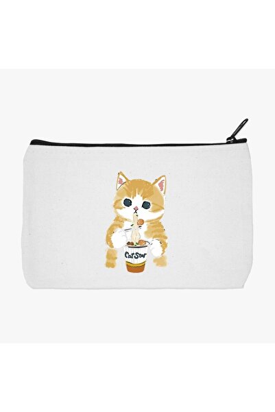 Siyer Yayınları Suport pentru stilou imprimat cu pisica care mânepă paste