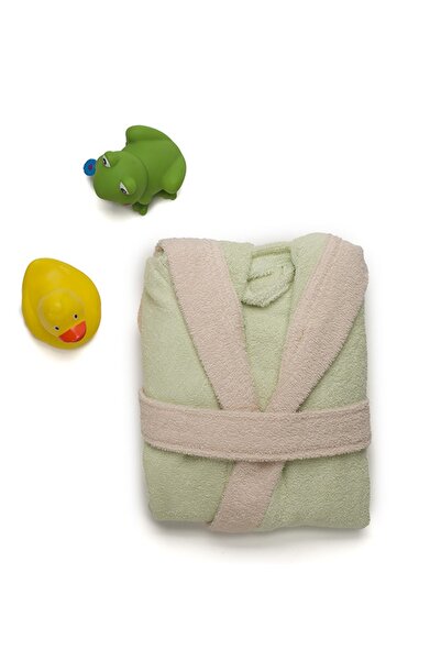 Gleam Atelier Düz Bebek Bornozu Seti %100 Pamuk 1-2 Yaş Ve 3-4 Yaş Beden Seçe...