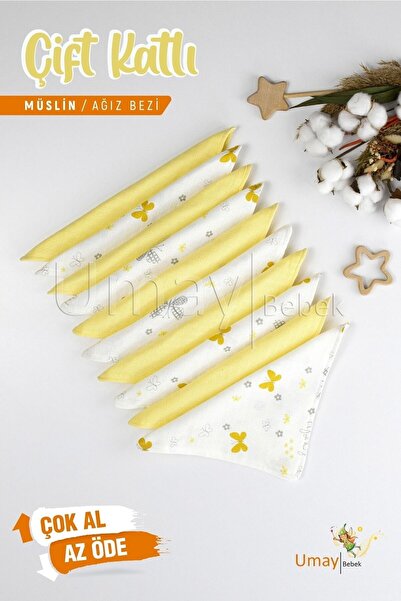 Umaybebek 10 عبوات مناديل مبللة للفم مقاس 25 × 25 سم