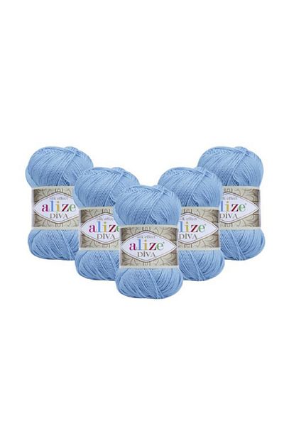 Alize Diva Blue 5 Pieces Color: 350
