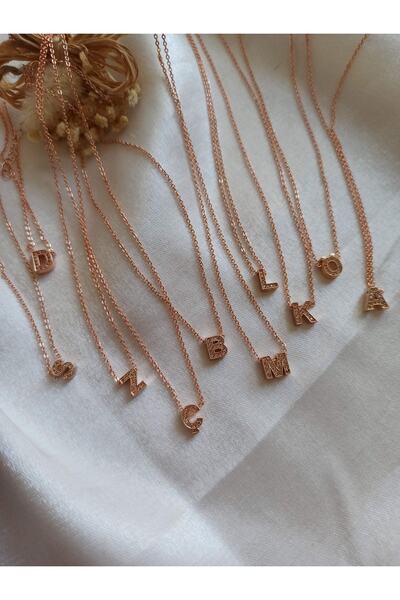 Zita Accessories Minimal Harf Kolye Rose Renk