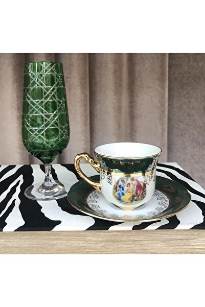 NİŞANTAŞI HOME King Chekoslavak Handmade Marquise Coffee Cup Set of 6