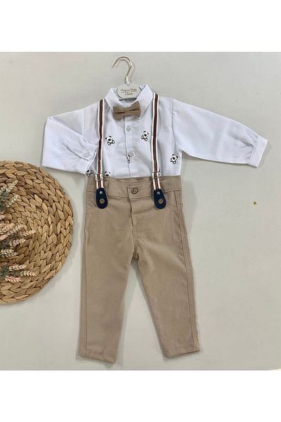 Petite Ponpon Baby Boy's Shirt Bow Tie Set