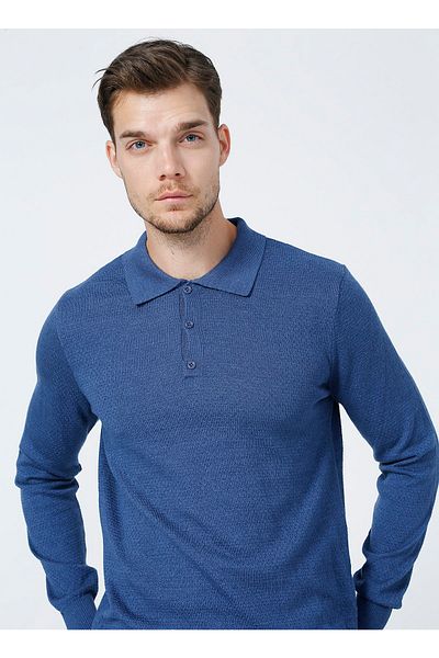 Fabrika Ανδρικό πουλόβερ Polo Neck Indigo Melange Benry-y