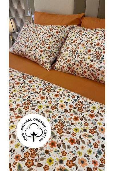 Özcan Ev Tekstil 100% Cotton Single Duvet Cover and Pillow Set