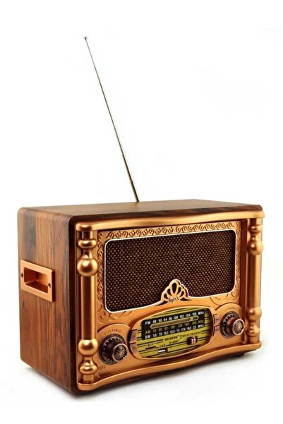 JUNGLEE Büyük Boy Nostaljik Radyo Bluetooth Sd Kart Usb Girişli Kablosuz Hopa...