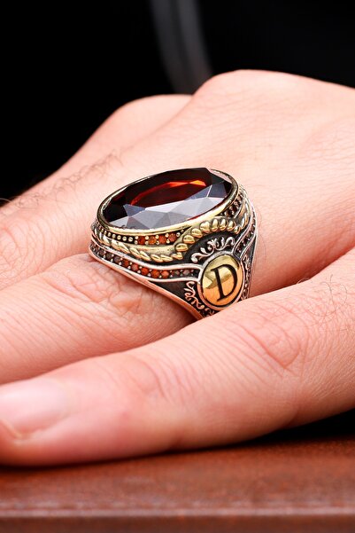 Silva Silver Kişiye Özel Harf Yazılı Ağır Işçilikli 925 Ayar Erkek Gümüş Yüzük