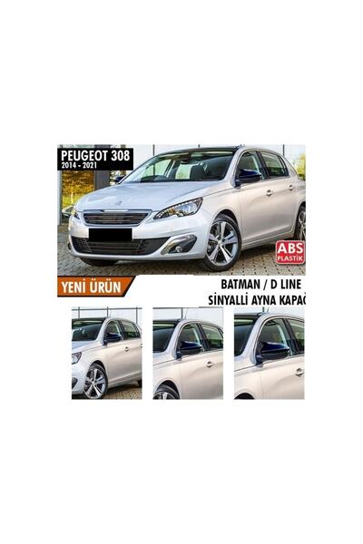 EBAL OTO AKSESUAR Peugeot 308 2014-2021 Uyumlu Piano Black Batman Yarasa Ayna...