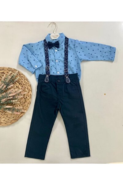 Petite Ponpon Baby Boy's Shirt Bow Tie Set