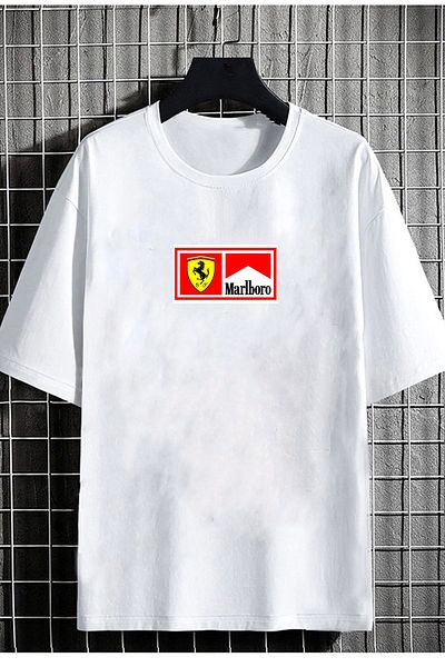 DEEPSENCE Unisex Oversize Λευκό T-shirt Malbora με στάμπα μπροστά