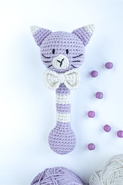 flamintoy Kedi Mia Dişlik Diş Kaşıyıcı Vik Vik Amigurumi Örgü Oyuncak Yenidoğ...