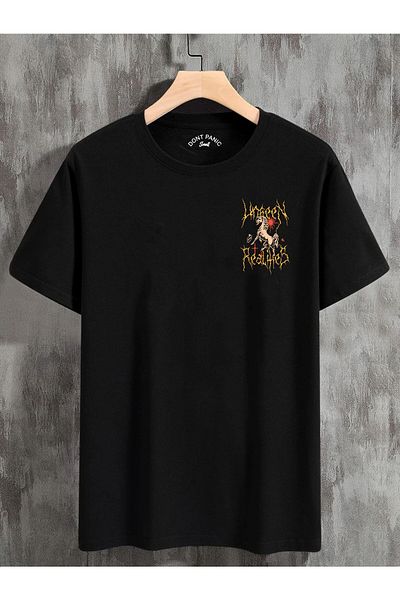 DEEPSENCE Realites Unisex Oversize Black T-Shirt - Back Printed