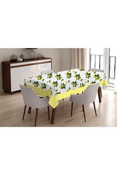 WENESSİ مفرش طاولة قماش بطبعات ليمون (140×180 سم)