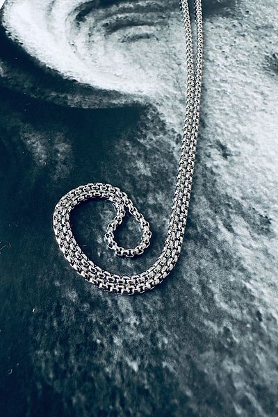 CAPO by Aytaç Yamaç 316l Stainless Steel 1st Class Round Box Chain Necklace
