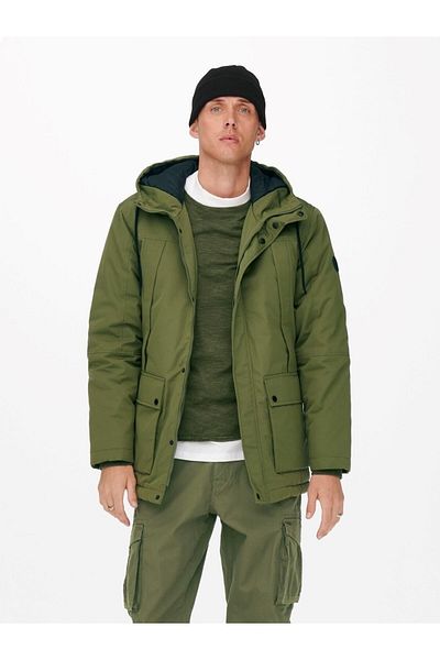 Only & Sons 22022654   Ανδρικό παλτό Parka Otw Vd από την Onsjayden Winter Moss