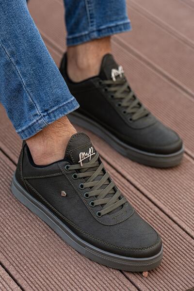 BOUIS Ανδρικά αθλητικά παπούτσια με χακί πράσινο κορδόνι, άνετη καθημερινή σόλα με μαλακή εσωτερική επένδυση