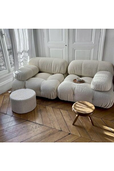 S Home Design Concept Bellini 2 Modül Modüler Koltuk / Kanepe, Teddy, Beyaz