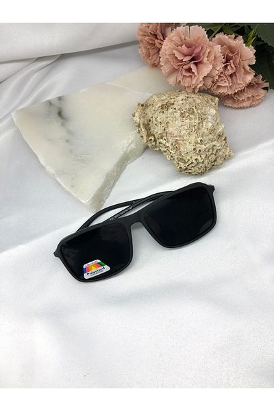 Di Caprio Bren Rectangular Polarized Black Men's Sunglasses