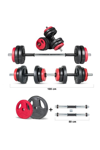 ECG Multifonksiyonel Bar Grip Plate Dumbbell Sets (12-22 Kg)