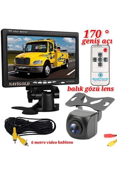 Navigold 7 Inç Monitör + 170 '' Balık Gözü Lens Geniş Açı Kamera Seti