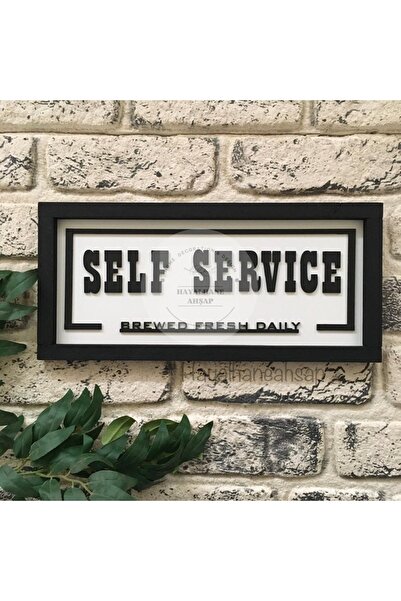 HAYALHANE AHŞAP Self Service Ahşap Tablo / Self Servis Tabela