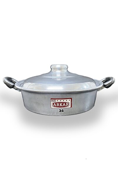 YILDIZ ARKAR Alüminyum Basık Tava Pilav Kızartma Tenceresi 34 Cm.