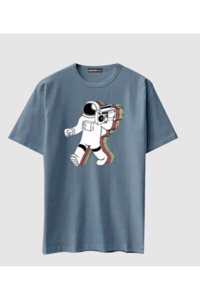Tarzsokak Tricou unisex oversize din bumbac cu imprimeu astronaut alb-negru d...