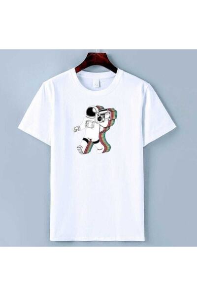 Tarzsokak Tricou unisex oversize din bumbac cu imprimeu astronaut alb-negru d...