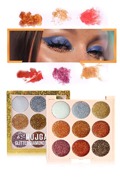 MUJGAN 9'lu Elmas Ambalajlı Glitter Far Paleti No:1