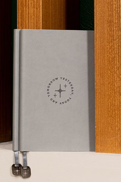 alminta 13x21 Cm Thermo Leather Cover Edges Painted Undated Notebook Gray