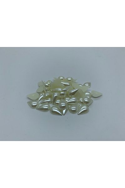 Cem Davetiye Decoration Stone Drop Shaped Pearl White 8x13mm 2000 Pieces Plastic Stones