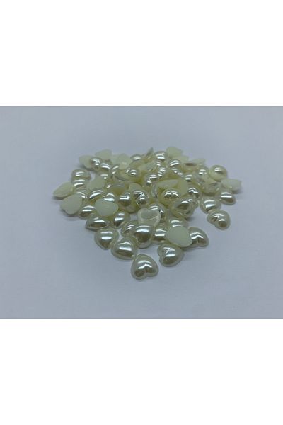 Cem Davetiye Decoration Stone Heart Shaped Pearl White 10mm 2000 Pieces Plastic Stones