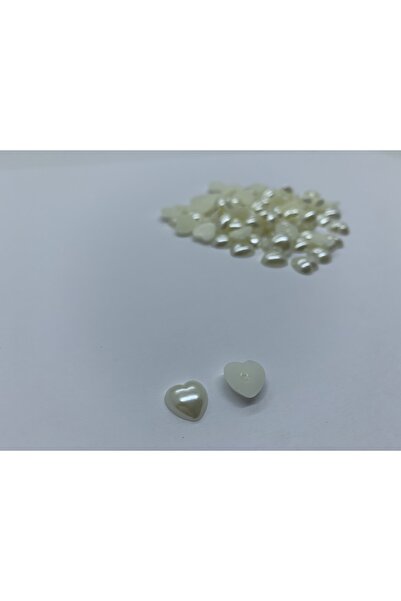 Cem Davetiye Decoration Stone Heart Shaped Pearl White 10mm 2000 Pieces Plastic Stones