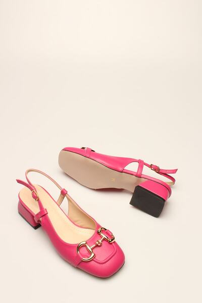 ROVIGO Fuchsia Skin Buckle Women's Heels