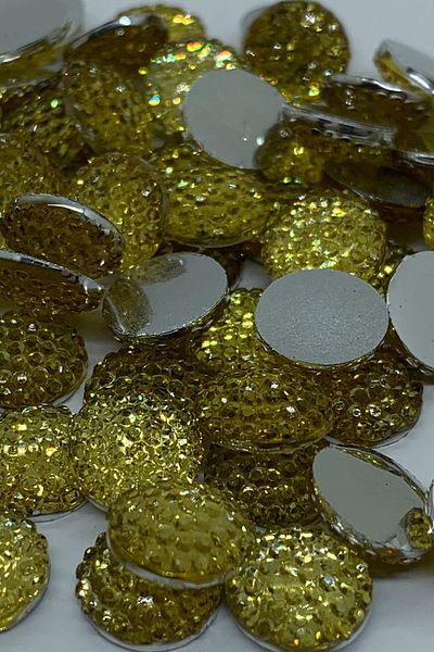 Cem Davetiye Decoration Stone Round Yellow 10mm 4000 Pieces Polyester Stones