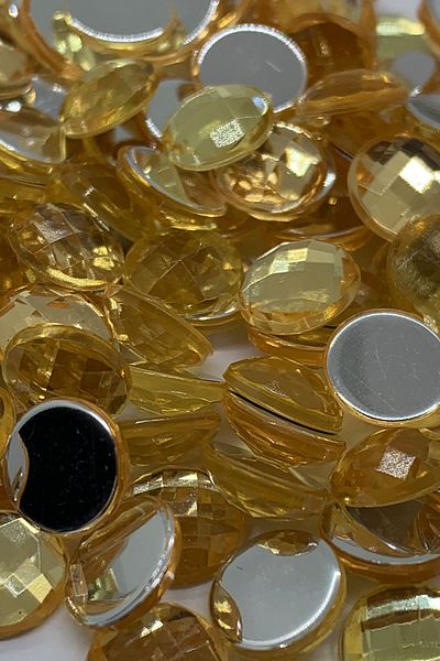 Cem Davetiye Acrylic Stone Round Yellow 8mm 2000 Pieces Decoration Stones