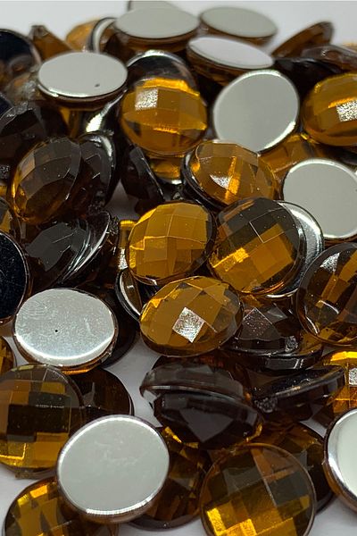 Cem Davetiye Acrylic Stone Round Brown 8mm 2000 Pieces Decoration Stones