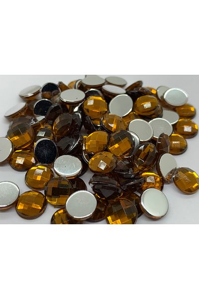 Cem Davetiye Acrylic Stone Round Brown 8mm 2000 Pieces Decoration Stones