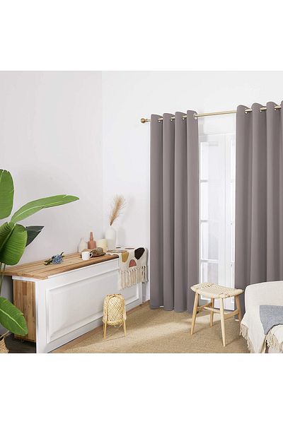 De'Vor Velvet Textured Background Curtain with Bird Eyes Suitable for Planting Rustic - Mink Background Curtain