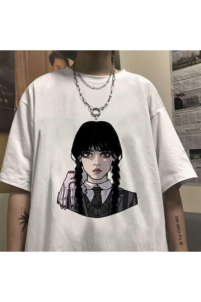Touz Wednesday White Unisex Oversize Niiss Boutique T-shirt