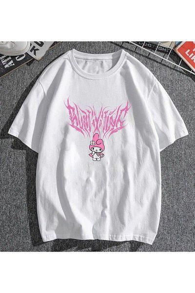 Touz Tricou oversize unisex My Vision Melody Pink White